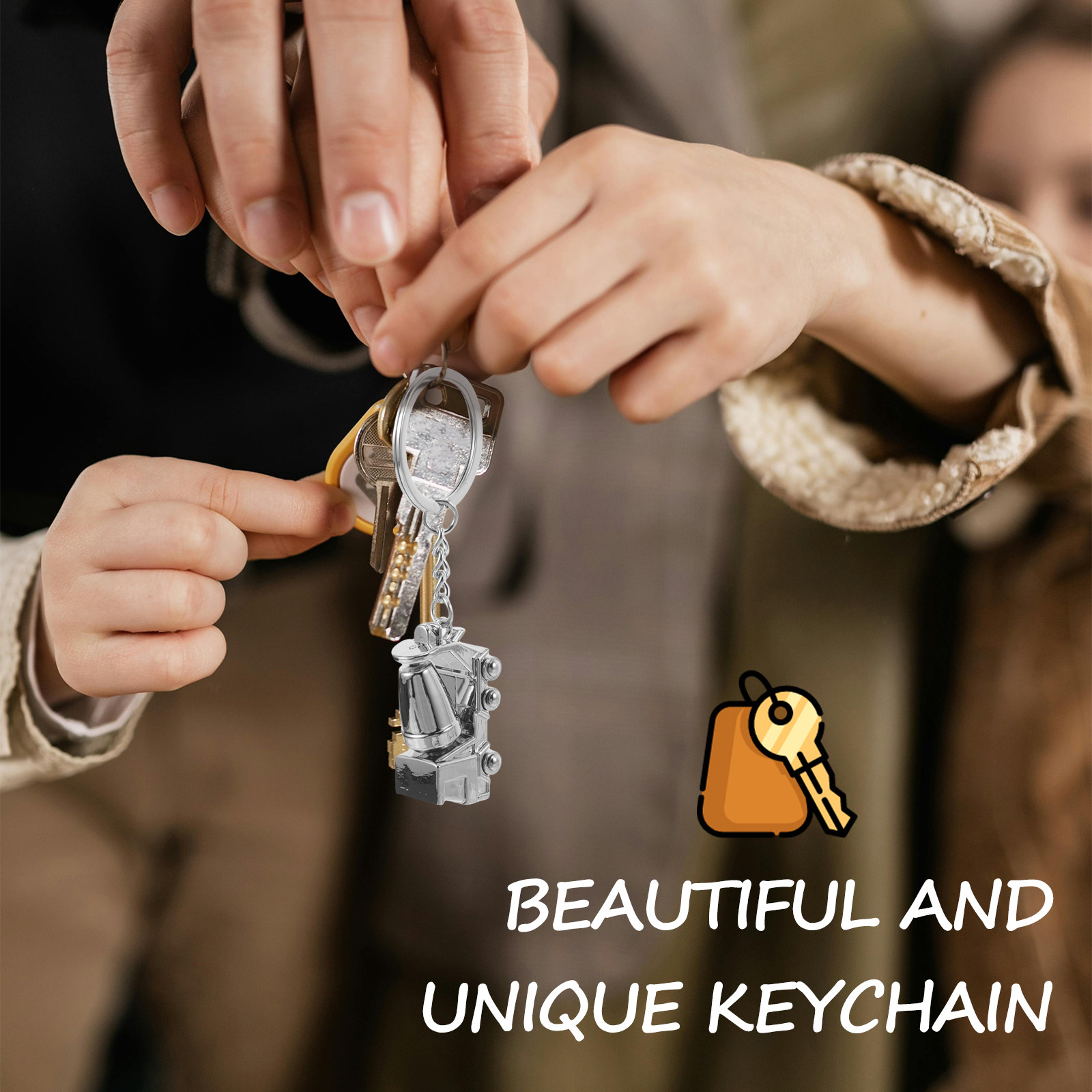 Alloy Mixer Truck Keychain 3D  - đánh giá và giá Heavy Equipment Keychain